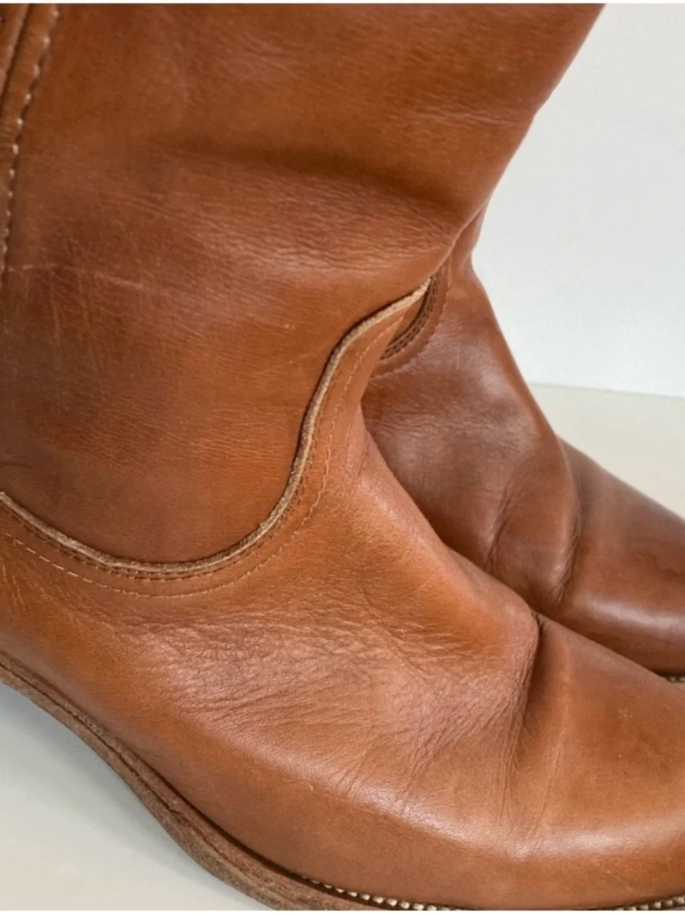 Vintage FRYE Brown Leather Heeled Campus Boots Men’s Size 11